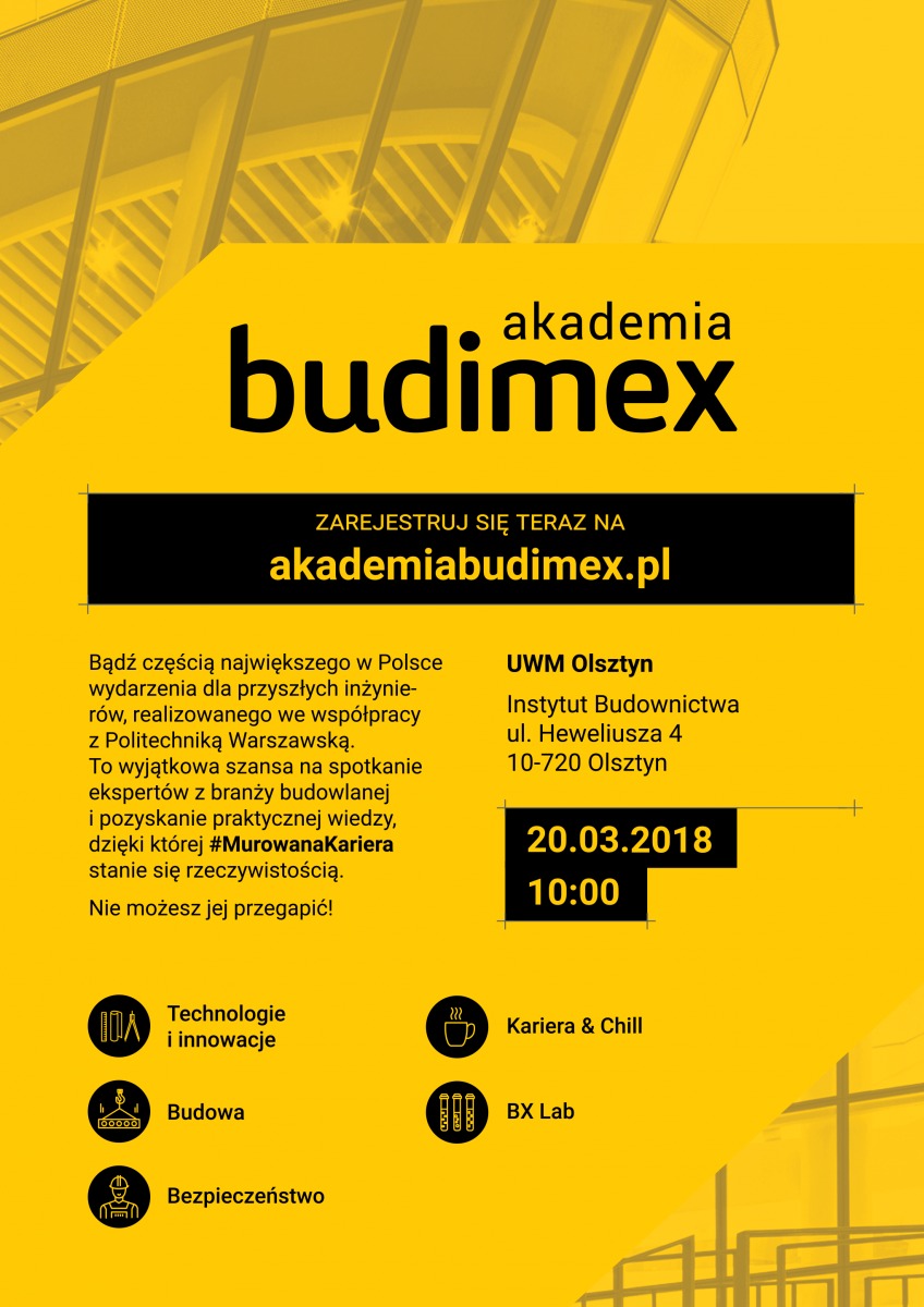 Akademia Budimex na UWM, Olsztyn 20.03.2018r. 